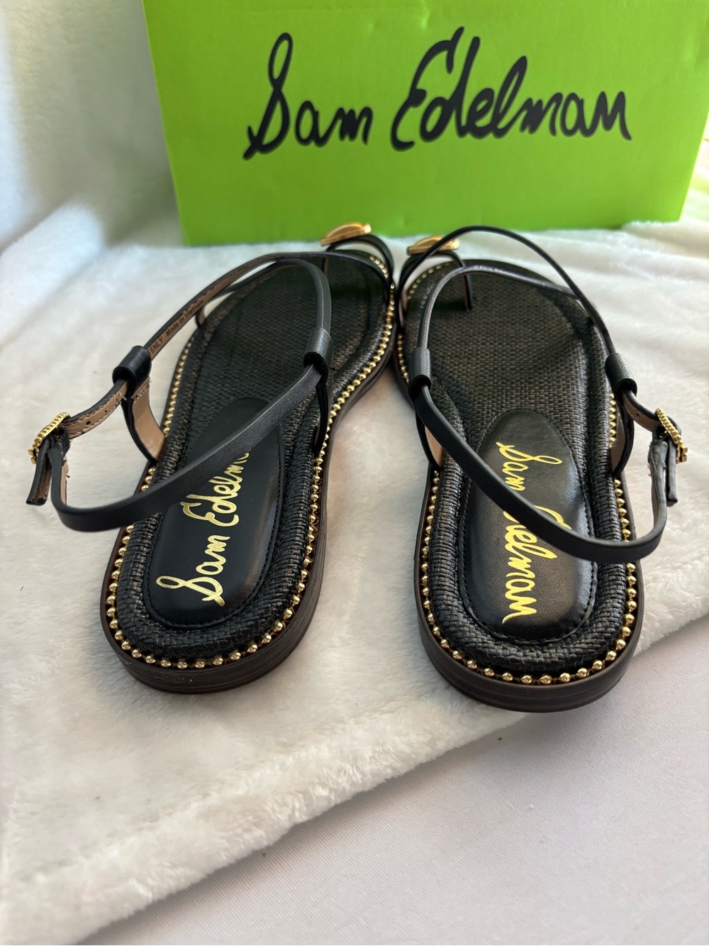 Sam Edelman Tenly Leather Strappy Sandal, Mismatched Pair, Black Size 9 & 9.5 - Picture 4 of 15